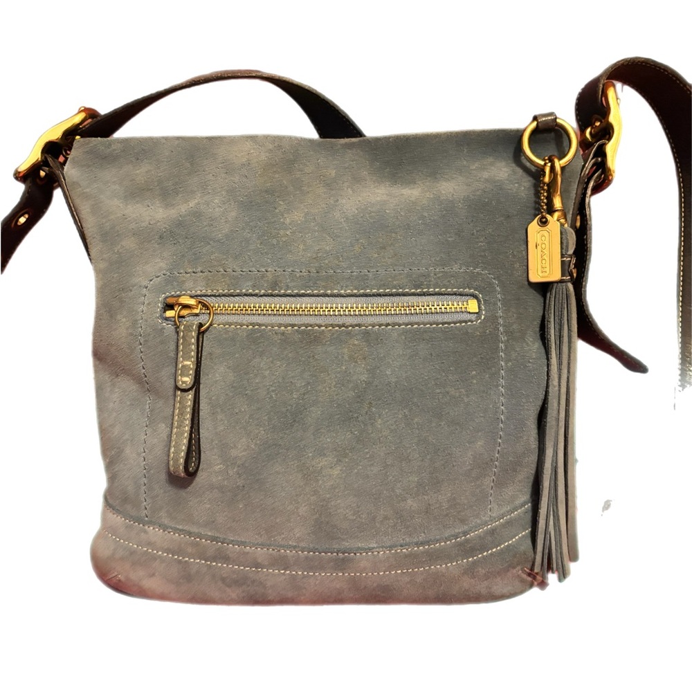 Vintage COACH Blue Denim Suede Crossbody
